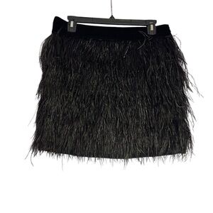 Elegant Black Feathered Skirt. NWT.